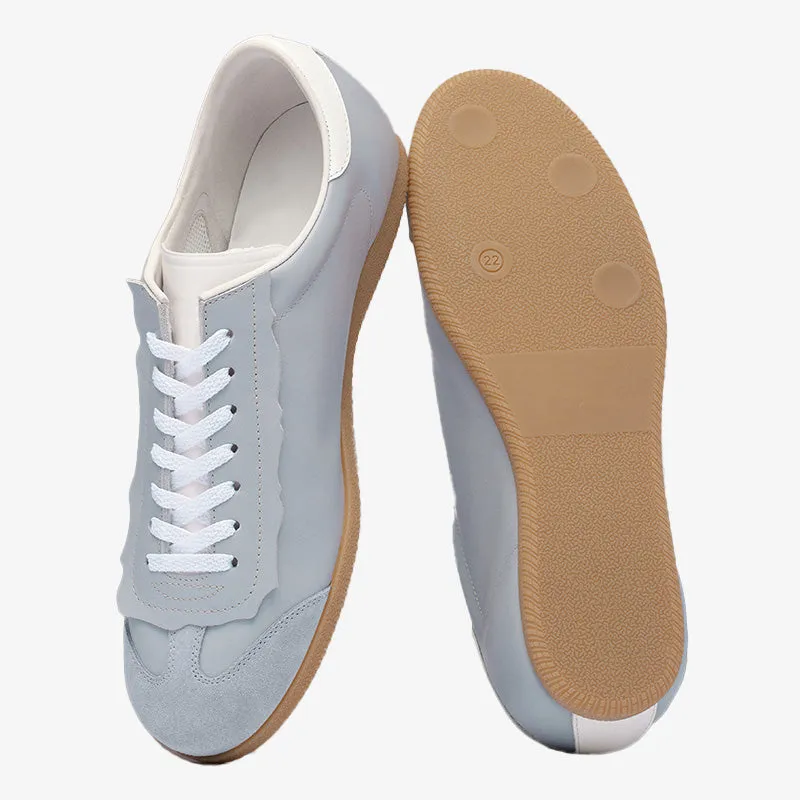 Sleek Blue nylon Lace-Up Sneakers