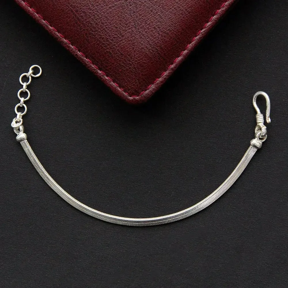 Sleek Flat Chain Silver 92.5 Men's Bracelet