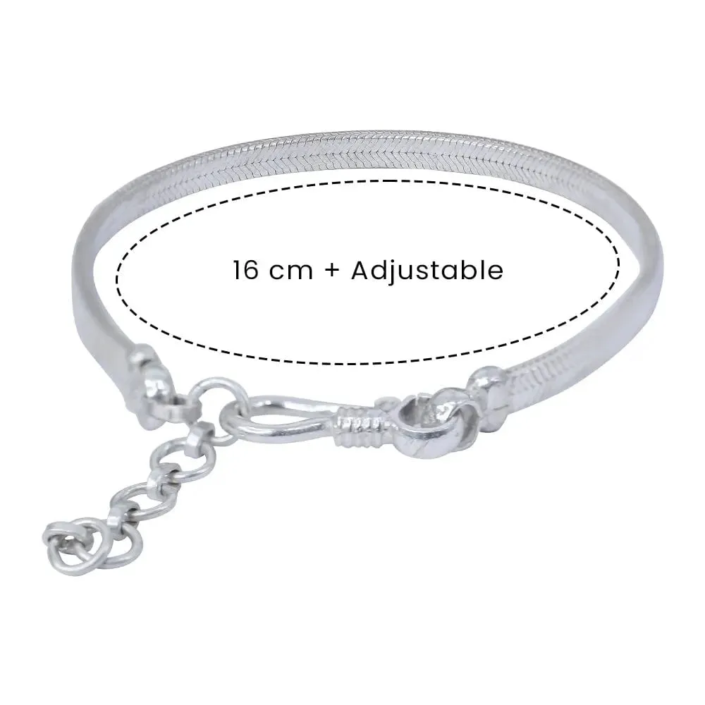 Sleek Flat Chain Silver 92.5 Men's Bracelet