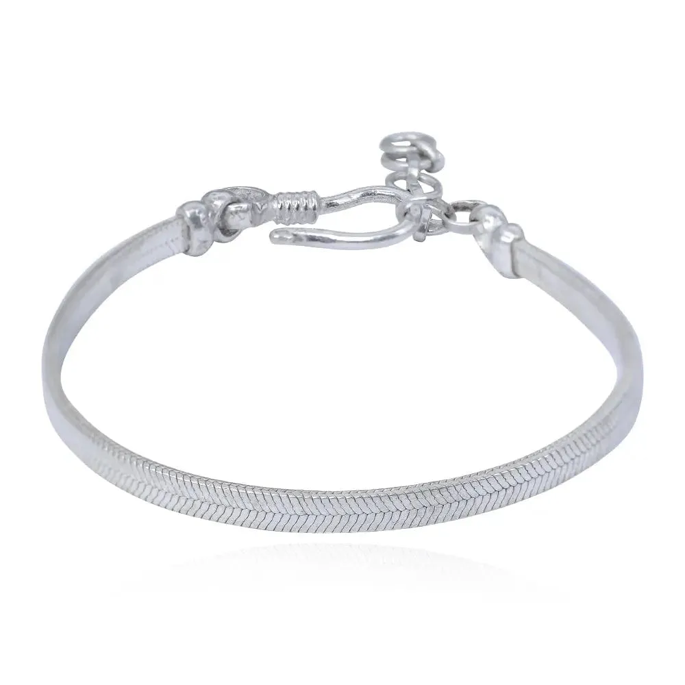 Sleek Flat Chain Silver 92.5 Men's Bracelet