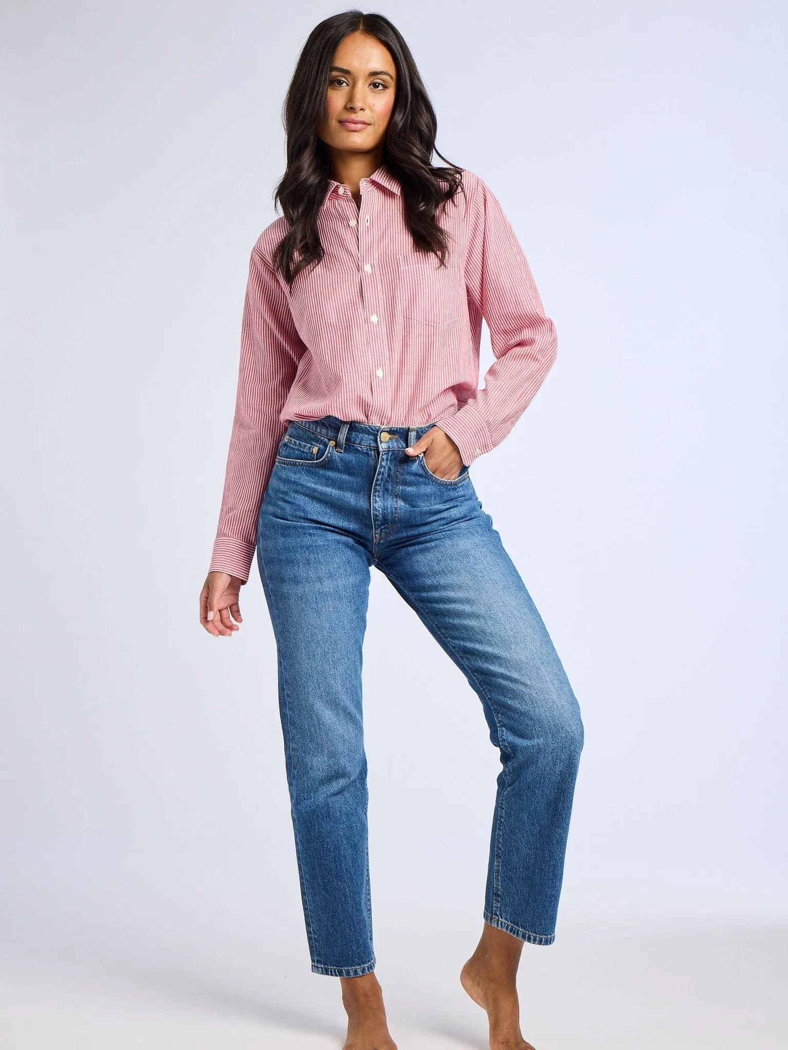 Sofia Top in Tango Stripe