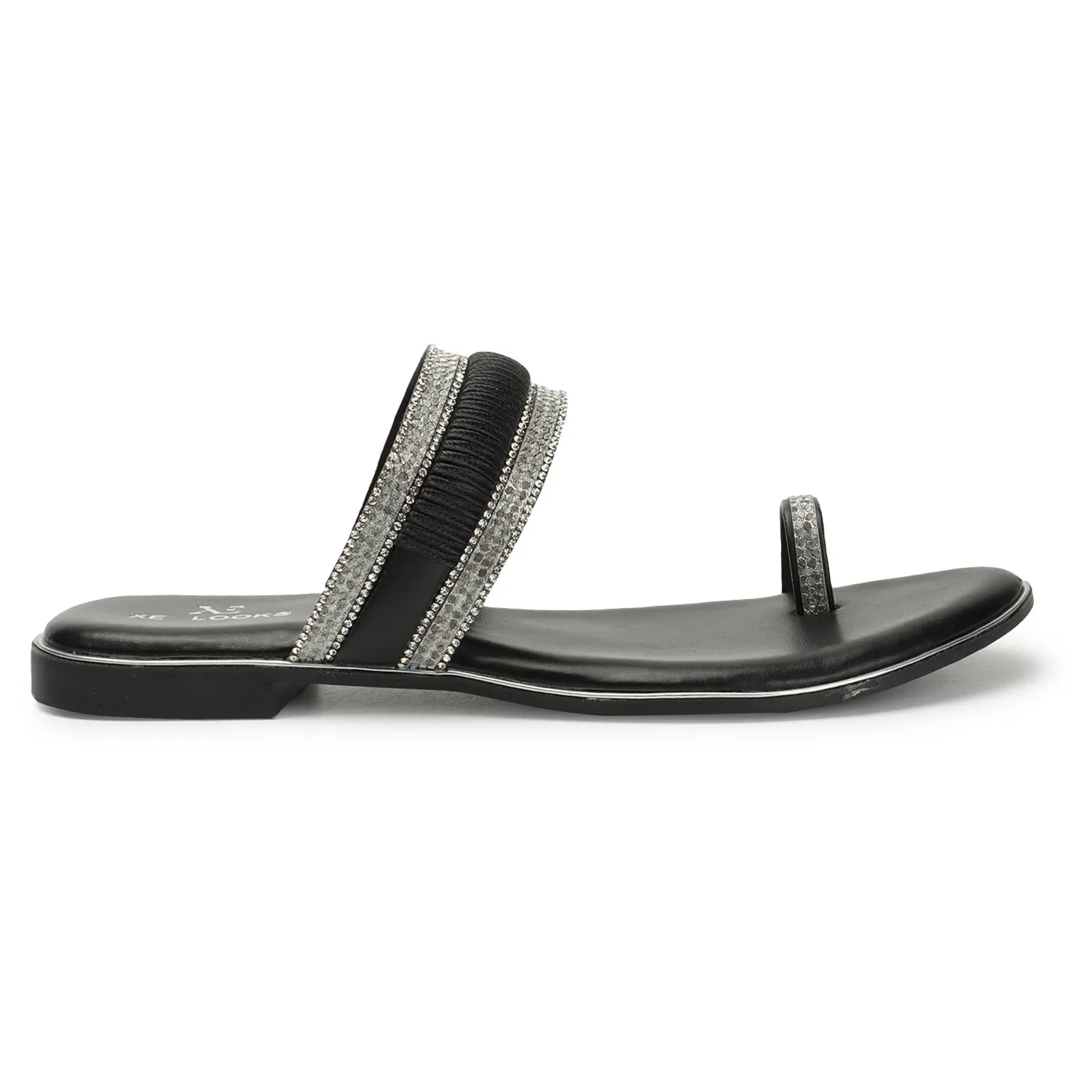 Sophisticated & Sleek Embroidered Design Ethnic Flat Slippers