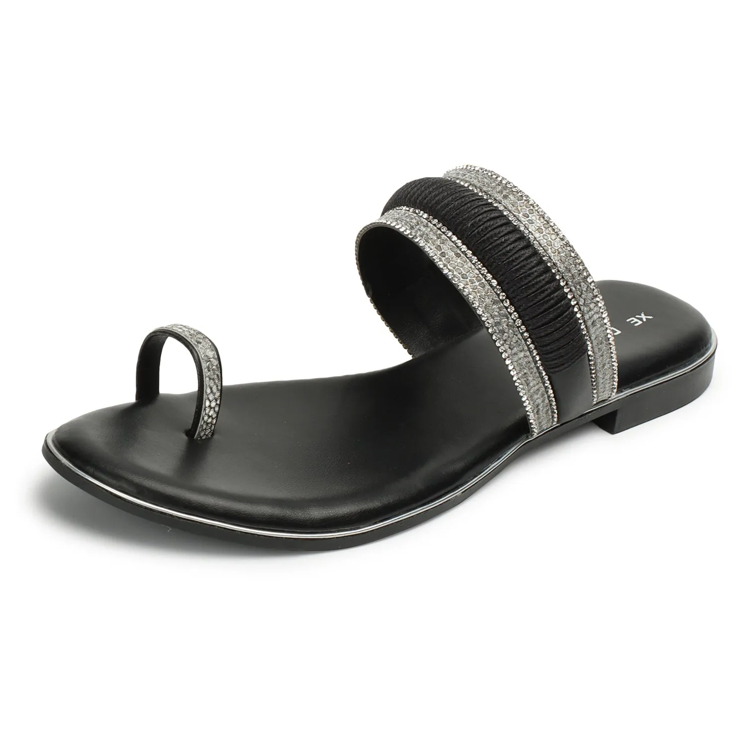 Sophisticated & Sleek Embroidered Design Ethnic Flat Slippers