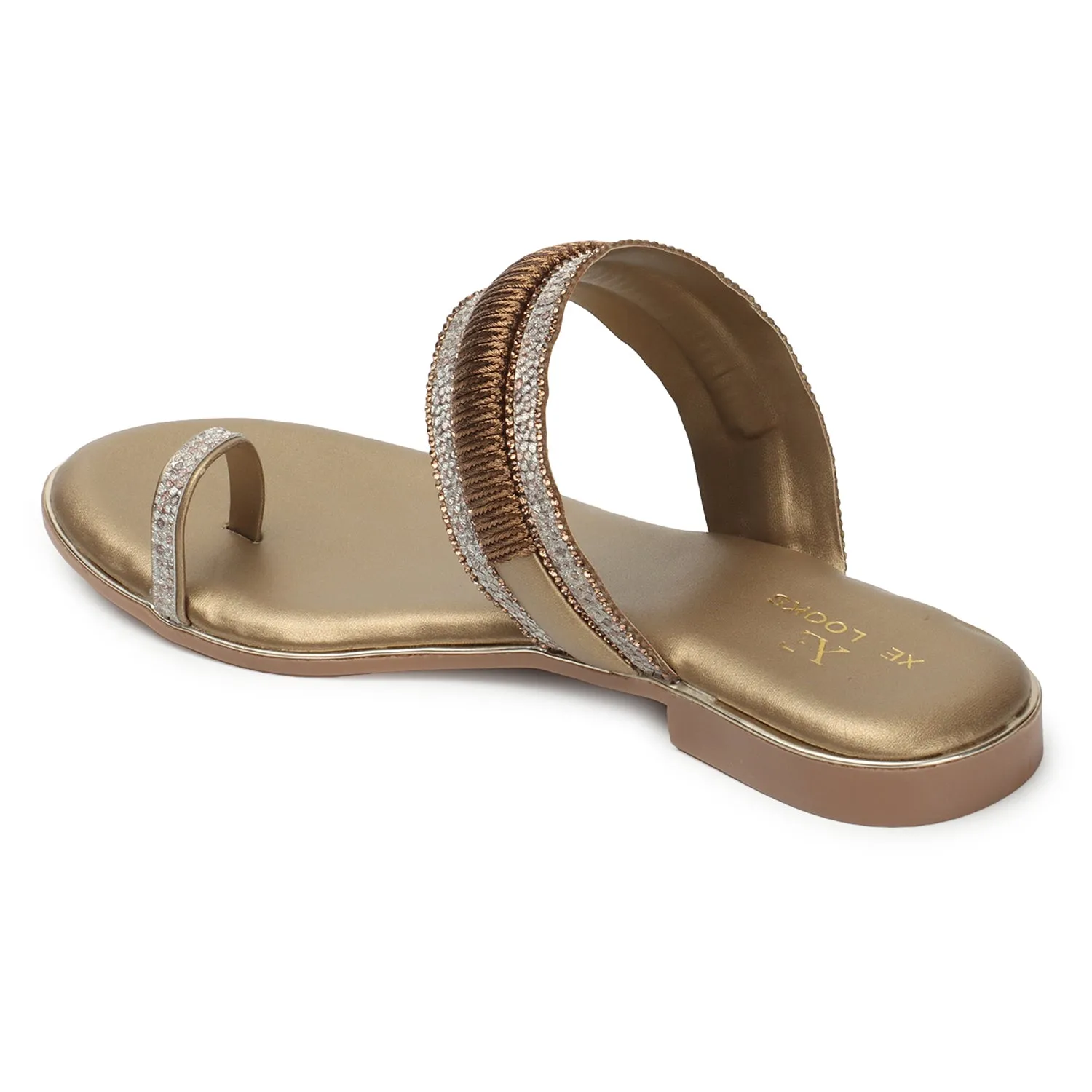 Sophisticated & Sleek Embroidered Design Ethnic Flat Slippers