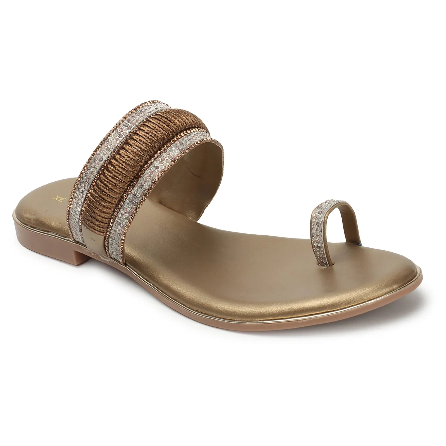 Sophisticated & Sleek Embroidered Design Ethnic Flat Slippers