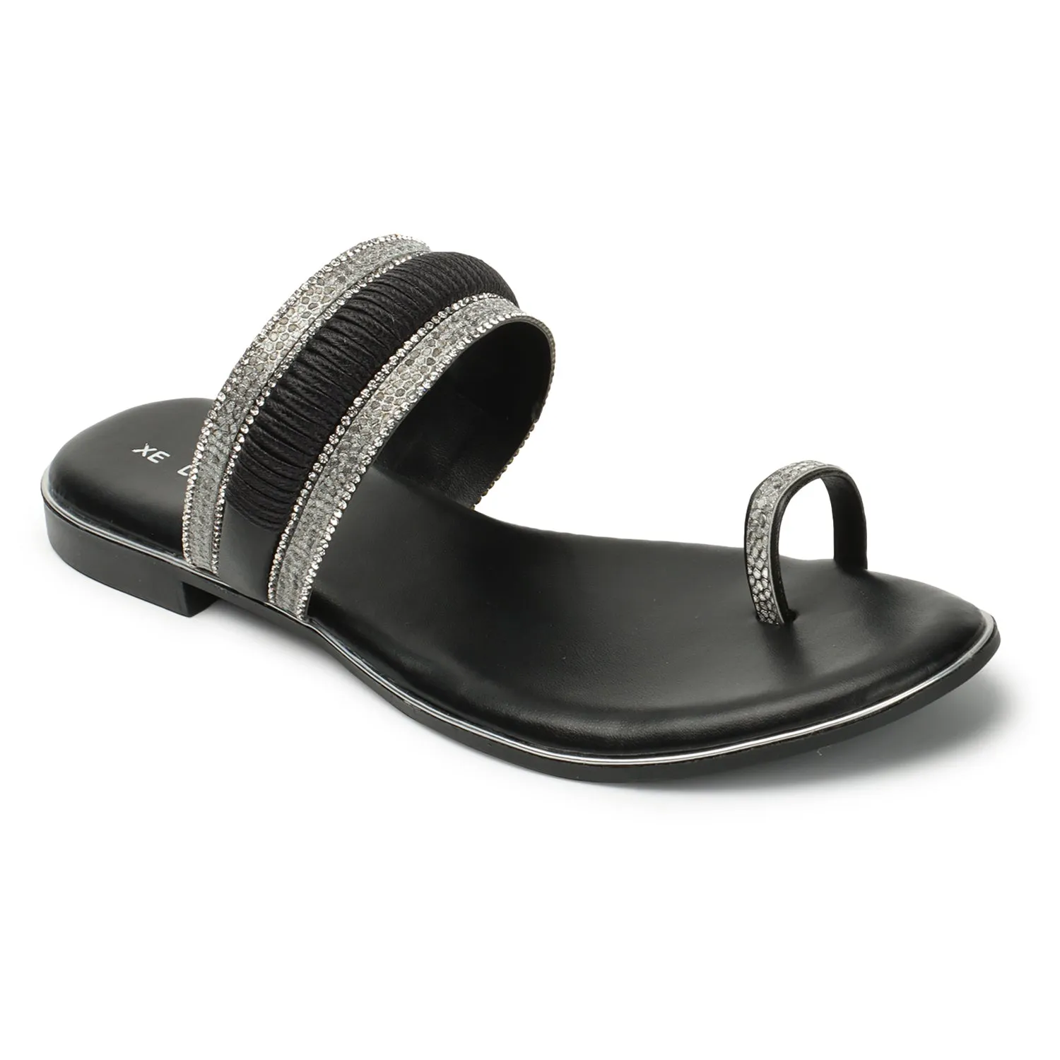 Sophisticated & Sleek Embroidered Design Ethnic Flat Slippers