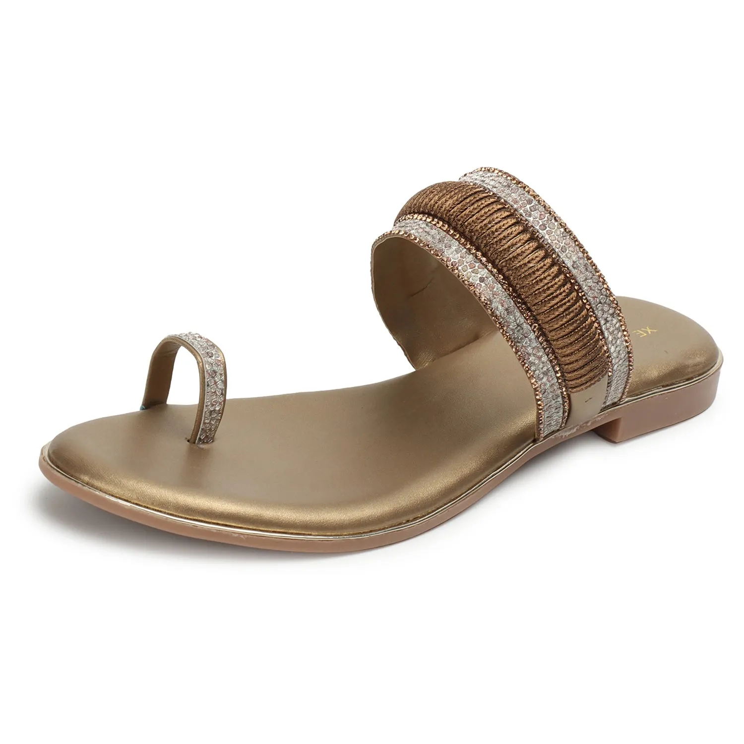 Sophisticated & Sleek Embroidered Design Ethnic Flat Slippers
