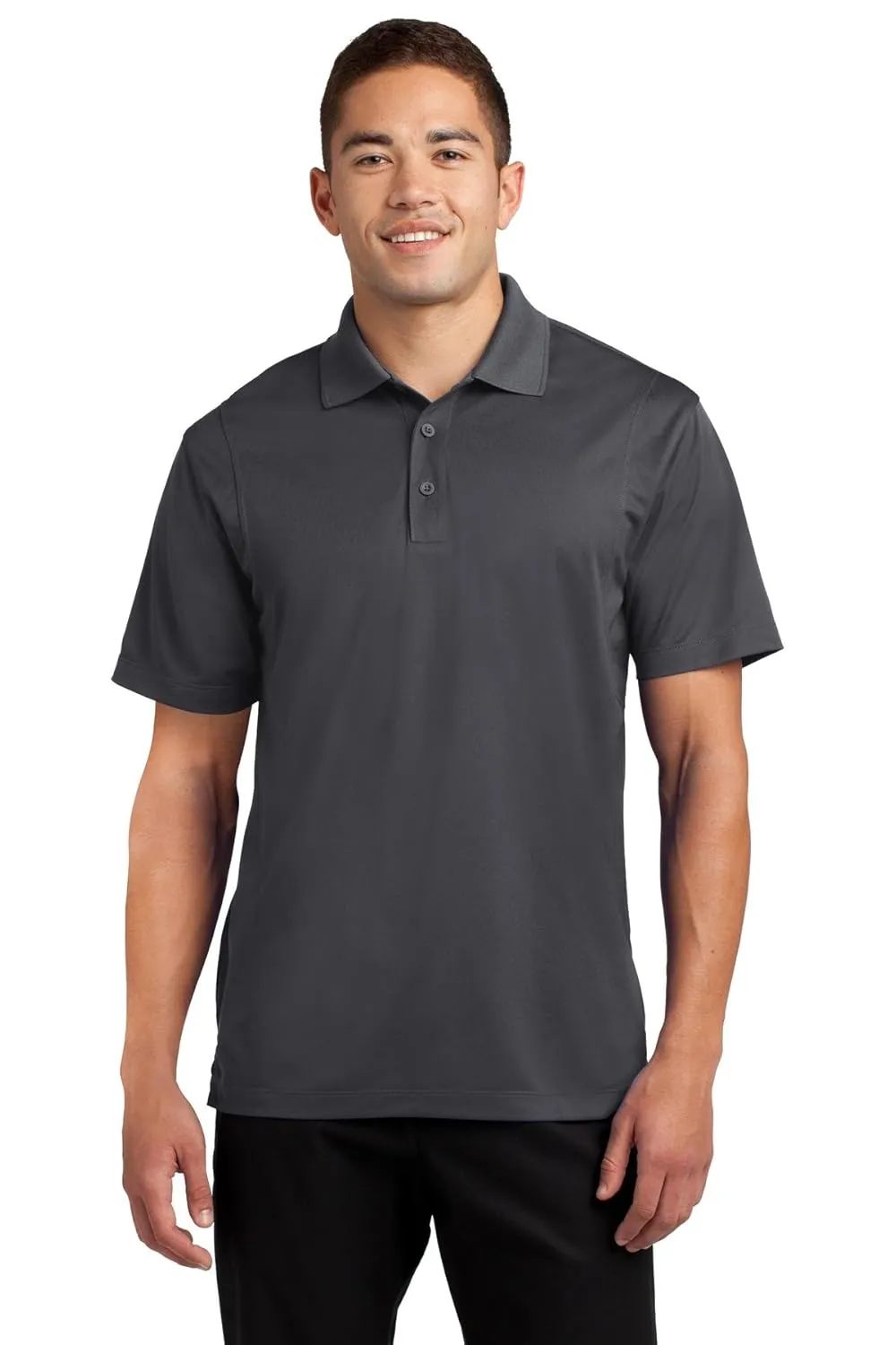 SPORT-TEK Unisex Tall Micropique Sport-Wick Polo | Short Sleeve Collared Shirt for Tall Men & Women, Casual Fit Top for Work, Tennis & Golf Iron Grey