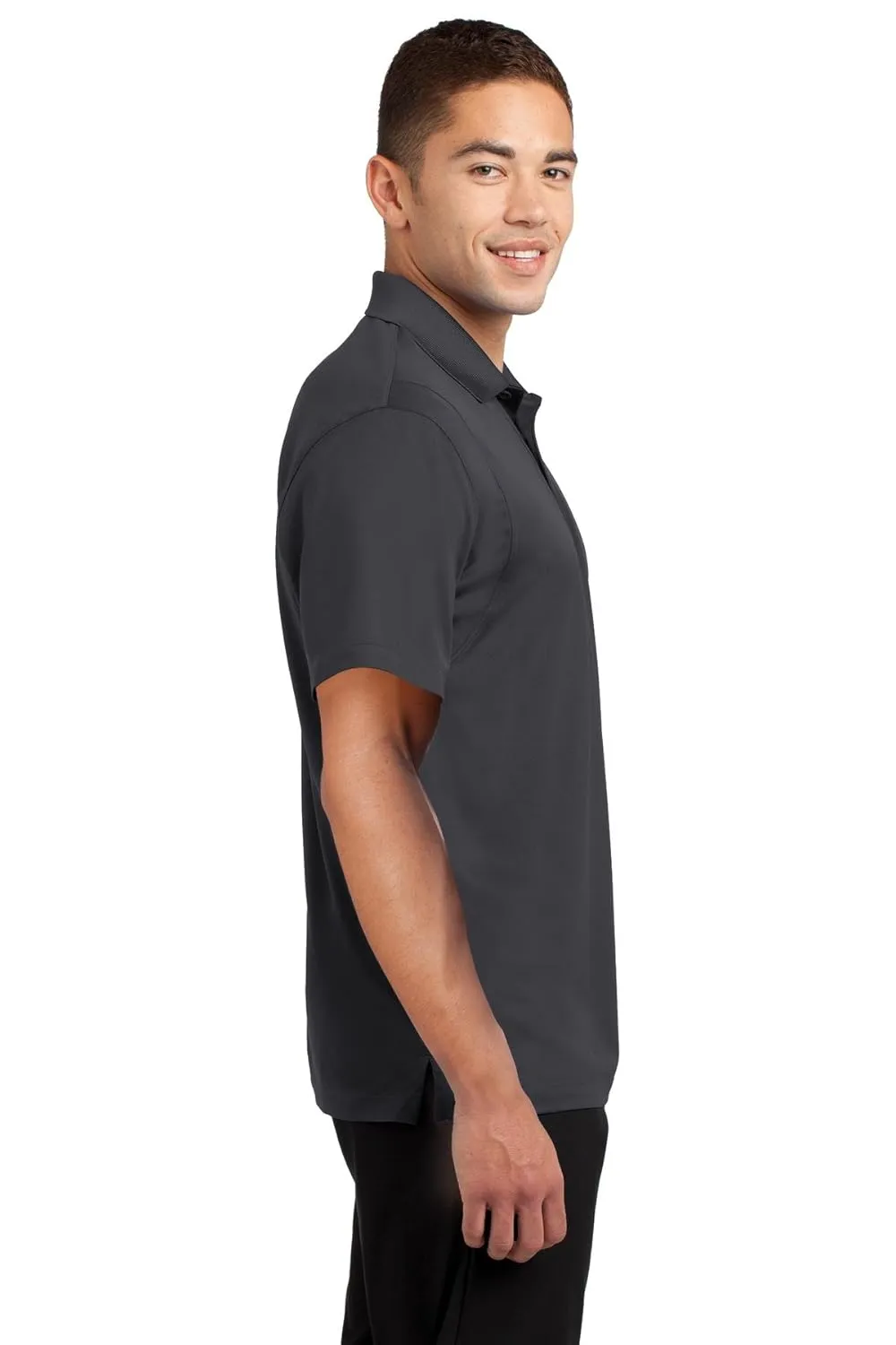 SPORT-TEK Unisex Tall Micropique Sport-Wick Polo | Short Sleeve Collared Shirt for Tall Men & Women, Casual Fit Top for Work, Tennis & Golf Iron Grey