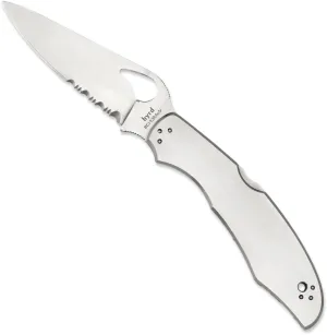 Spyderco Byrd Cara Cara 2 Knife with 3.75" Steel Blade and Durable Stainless Steel Handle - CombinationEdge - BY03PS2