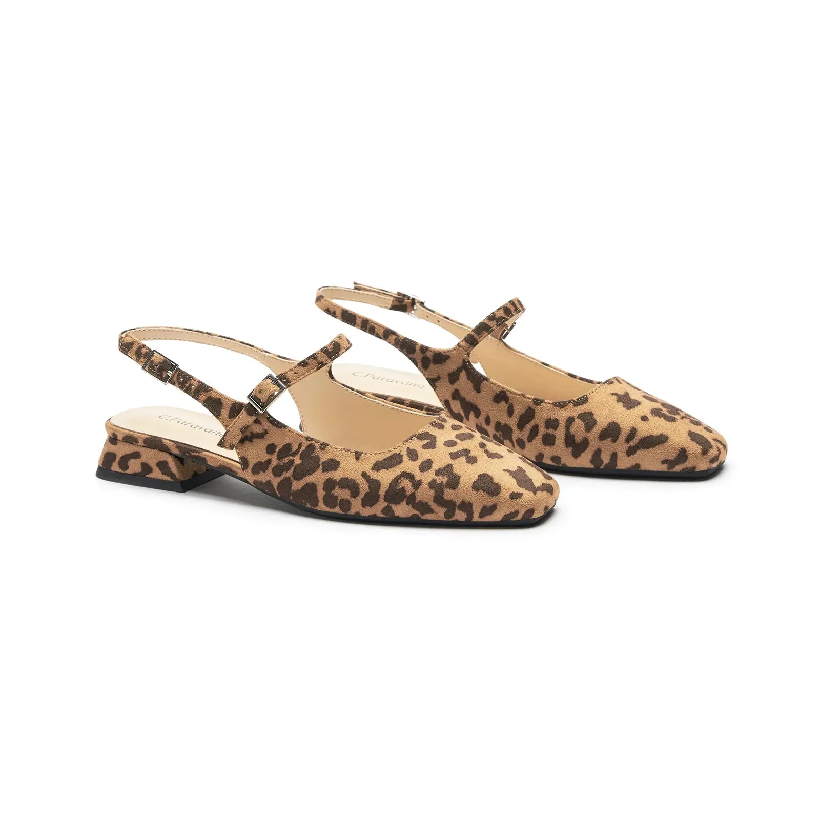 Square-Toe Sleek Slingback Flats (Felicia)