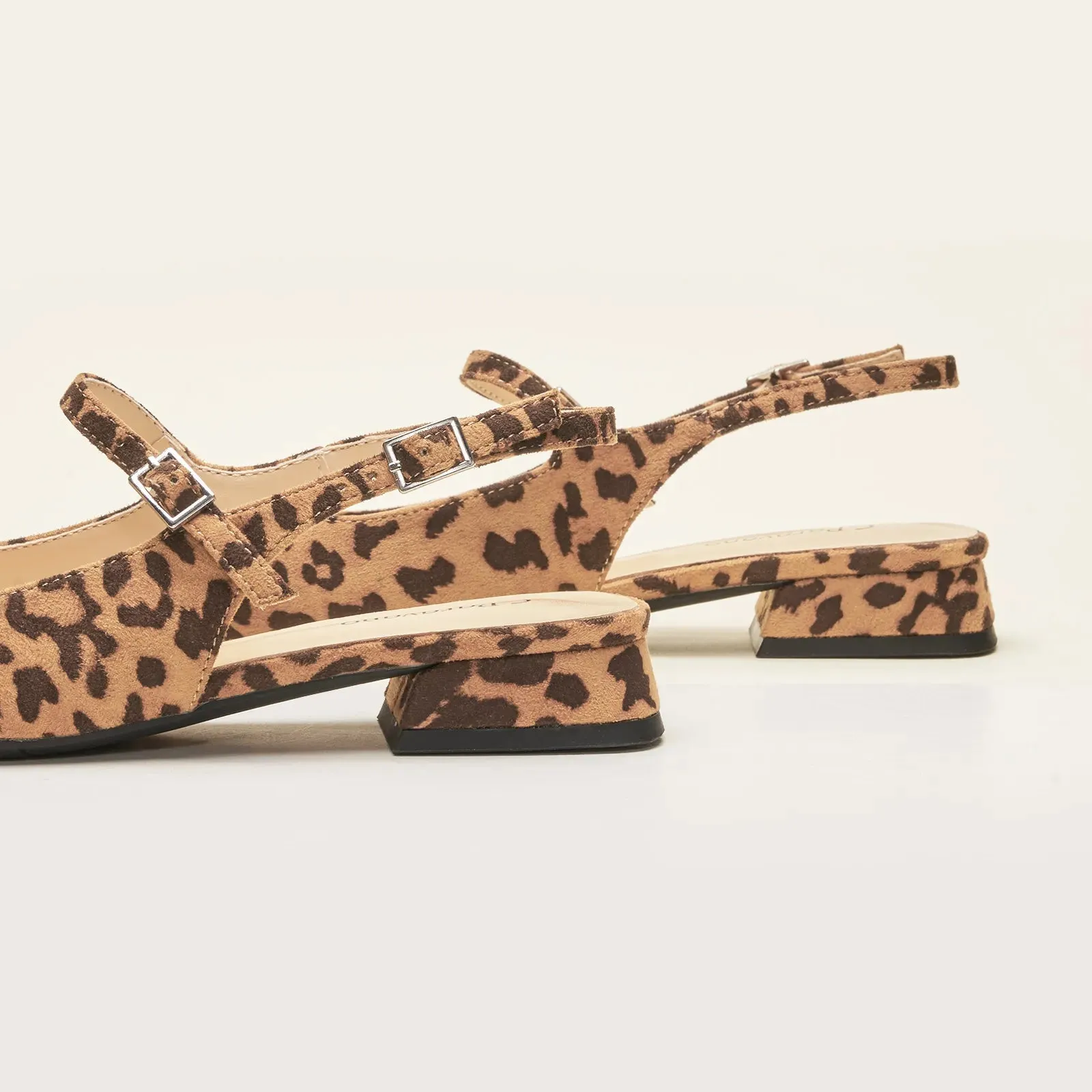 Square-Toe Sleek Slingback Flats (Felicia)