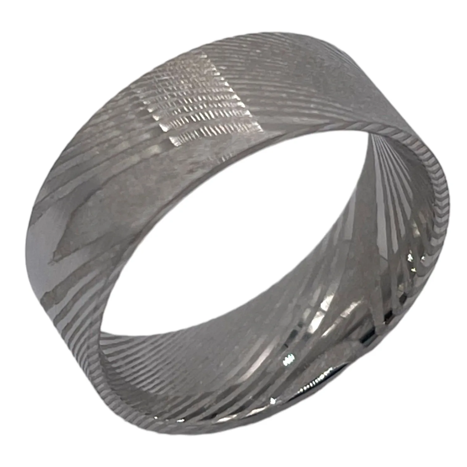 Stainless Damascus flat ring cores