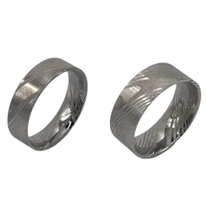 Stainless Damascus flat ring cores