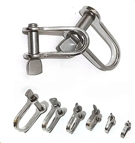 Stainless Steel 316 Marine Grade Flat Shackle High Tensile Screw Pin Anchor Shackle Boat Accessories M4-M12