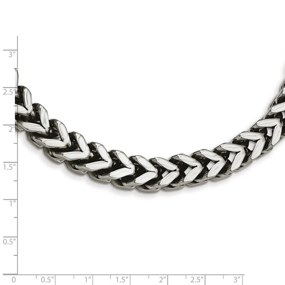 Stainless Steel Heavy Wheat 24in Necklace
