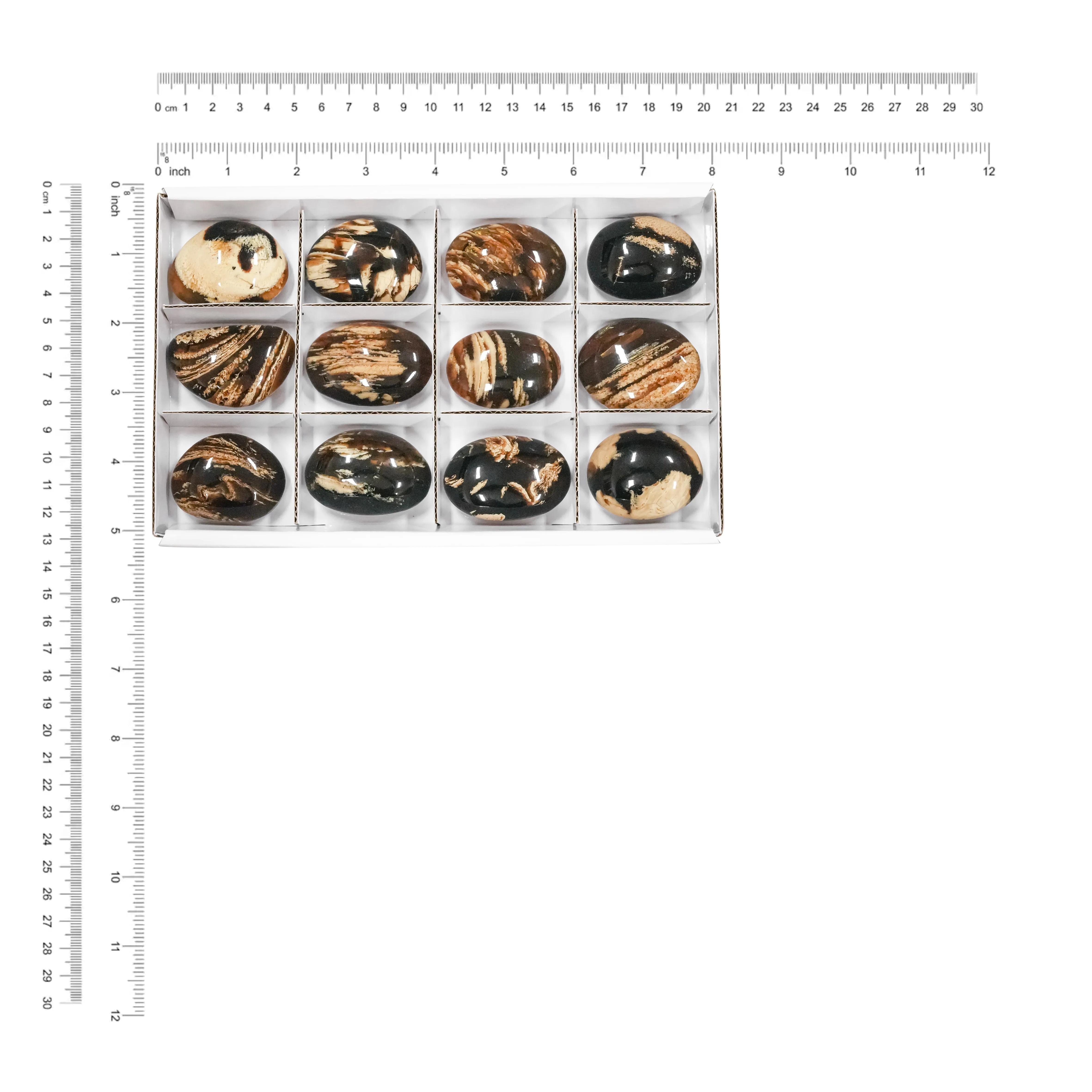 Starborn Milk and Honey Sumatra Amber Freeform Palm Stone 150g - 12 Pieces