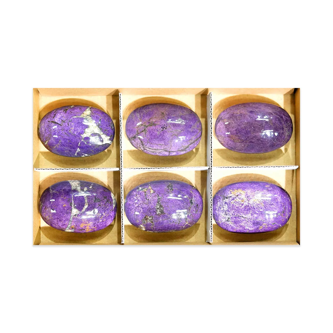 Starborn Purpurite Polished Palm Stone 600 grams - 6 pieces