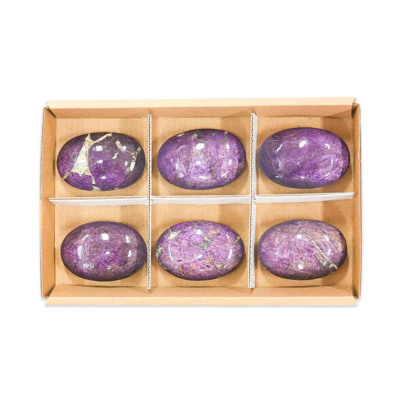 Starborn Purpurite Polished Palm Stone 600 grams - 6 pieces