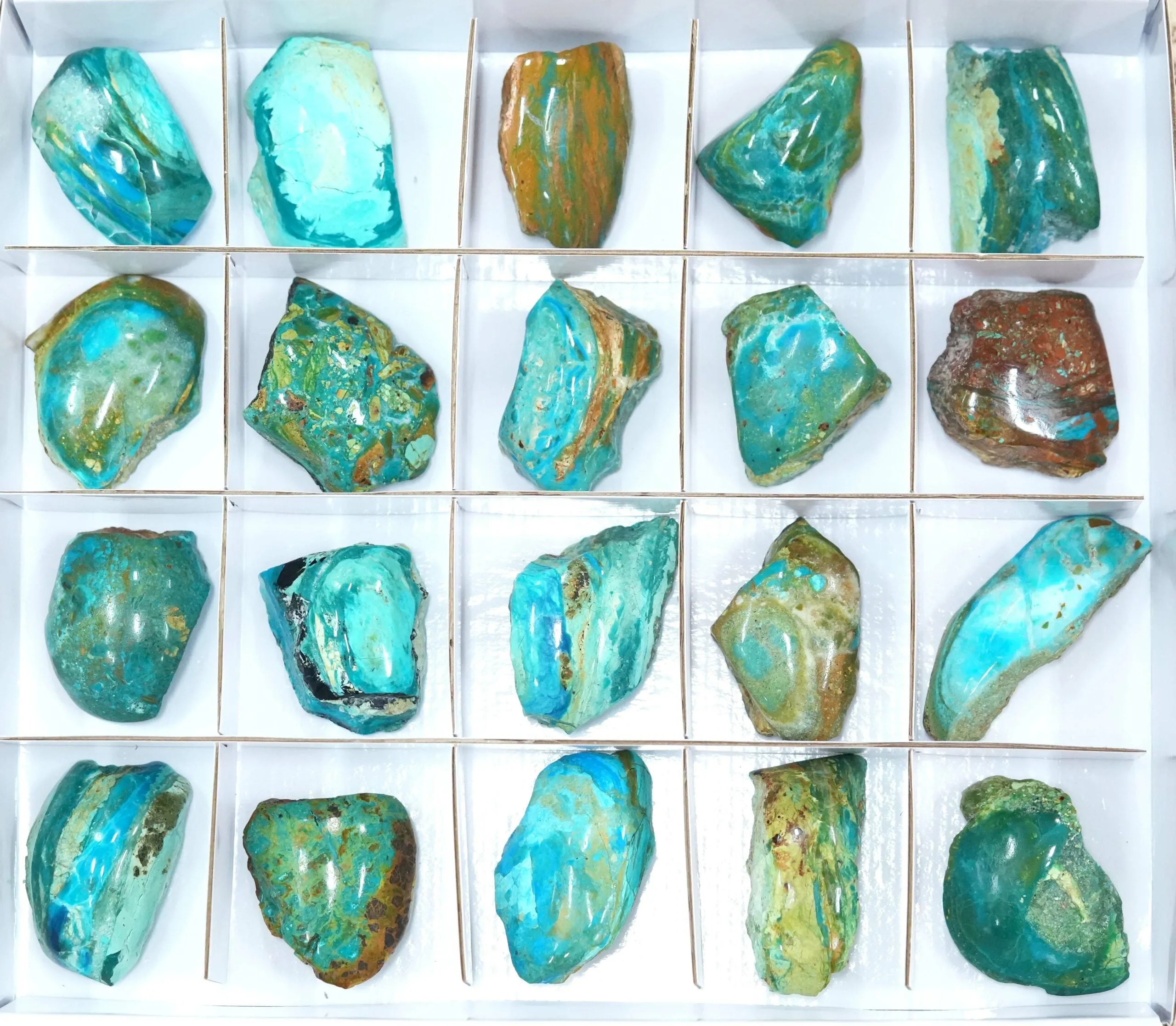 Starborn Semi-Polished Peruvian Blue Opal Collector 1000 grams - 20 pieces