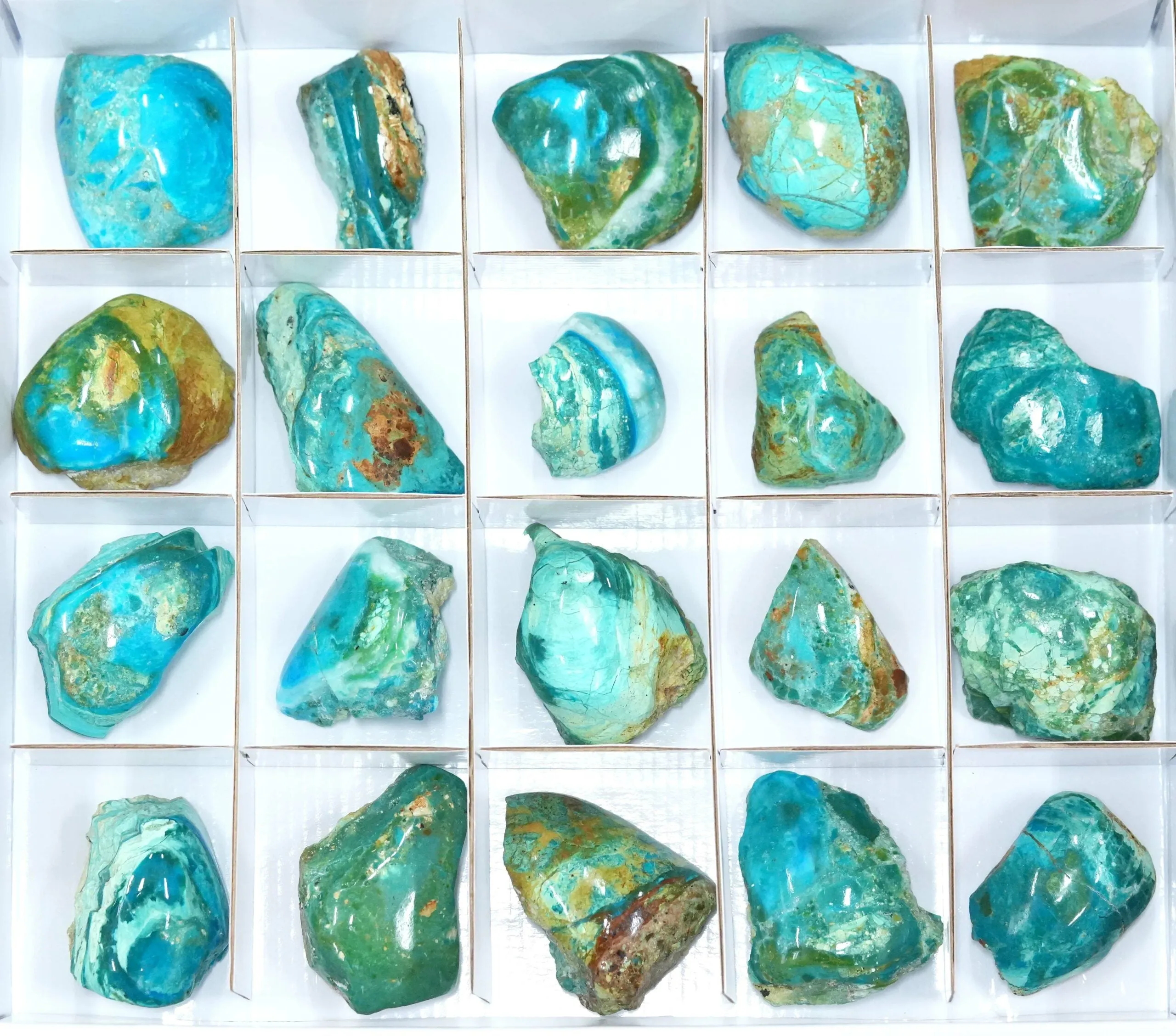 Starborn Semi-Polished Peruvian Blue Opal Collector 1000 grams - 20 pieces