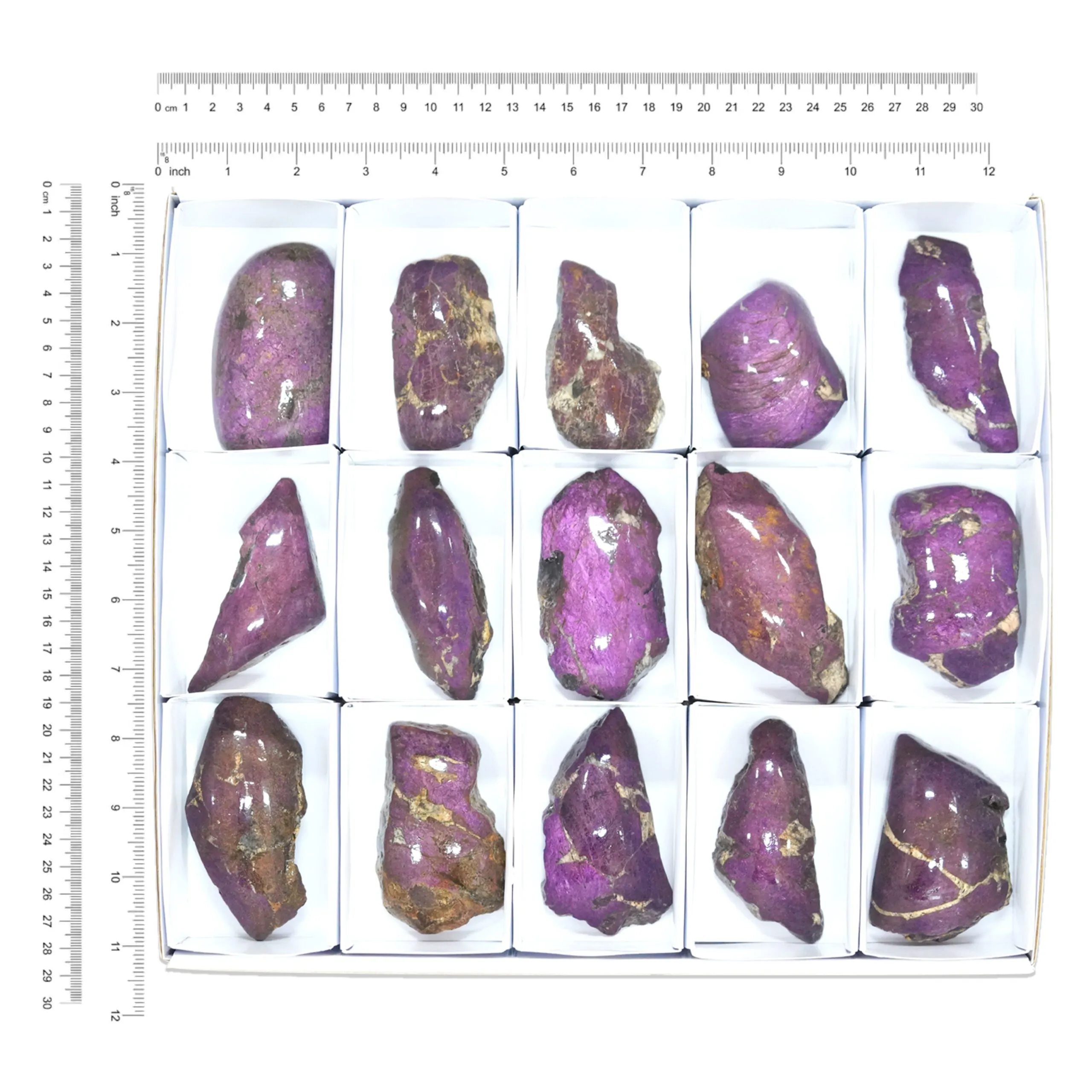 Starborn Semi-Polished Purpurite 2000 grams - 15 pieces