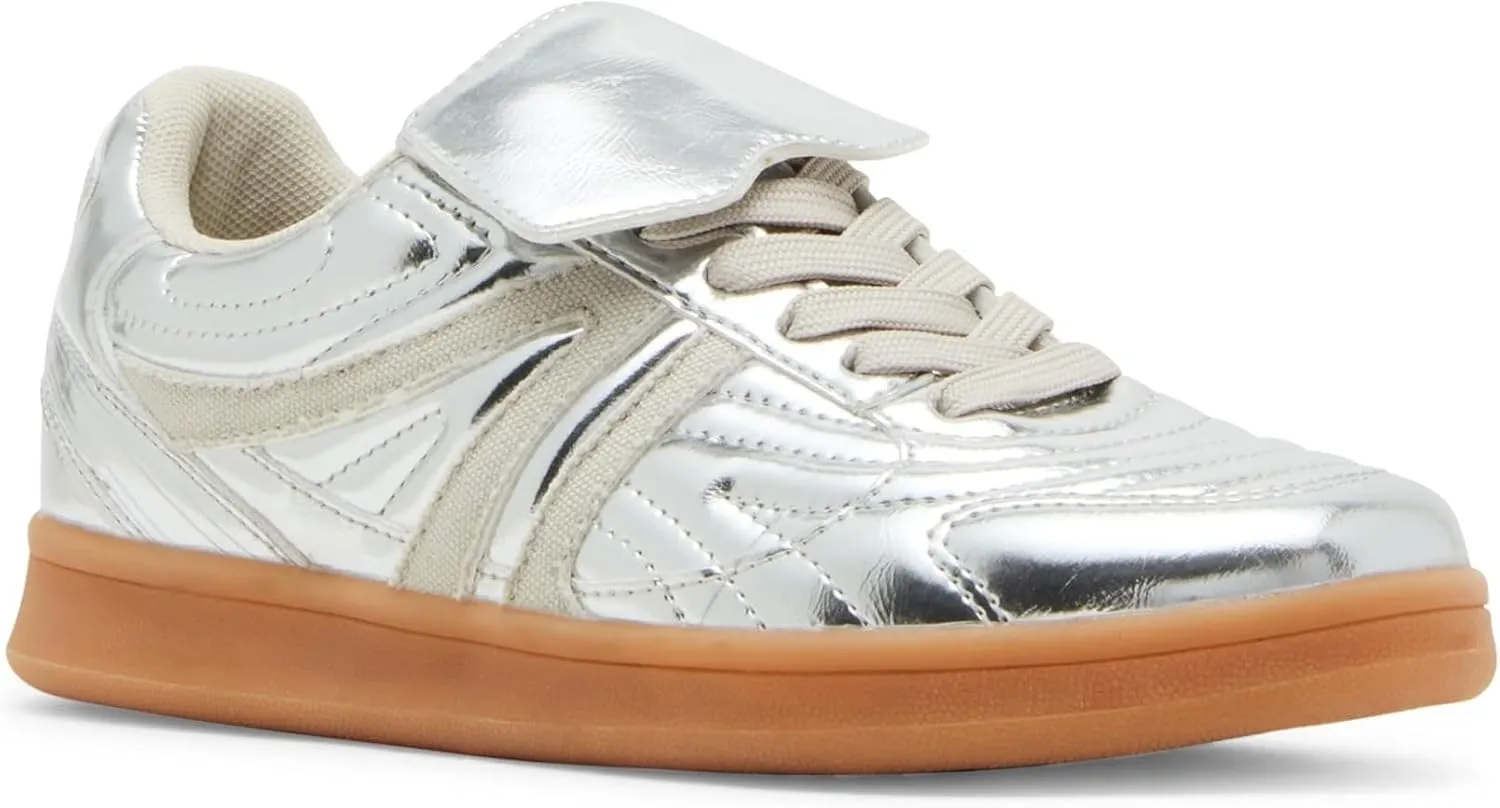 Steve Madden Women's Madrid Sneaker, Silver, 6.5