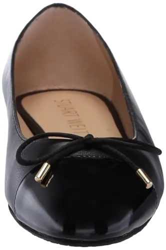 Stuart Weitzman Women's Sleek Bow Flat Ballet, Black, 7