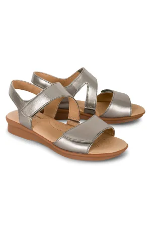 Super comfy Leather Sandal | PEWTER | NESSA AB