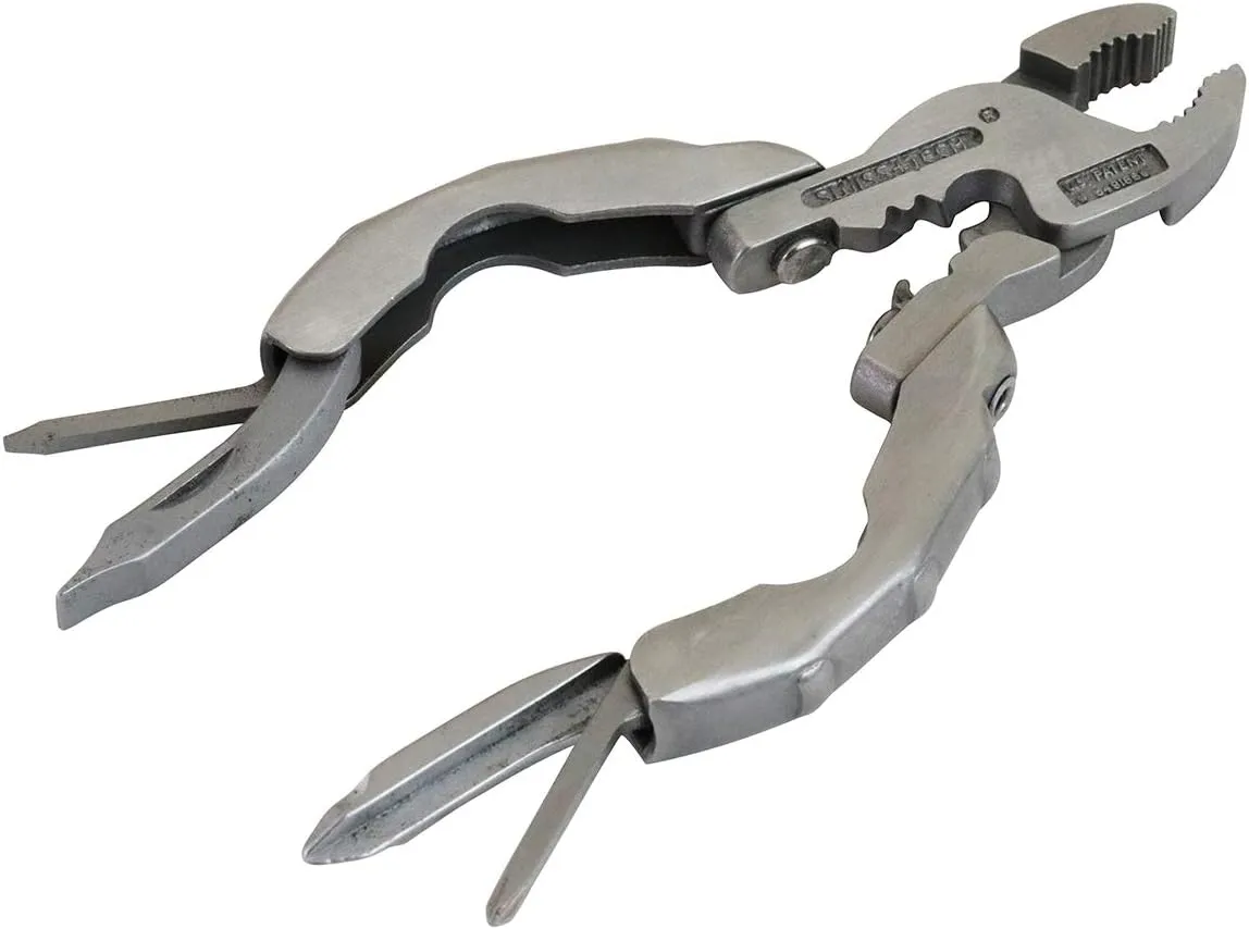 SWISS TECH ST50016 Polished Stainless Steel 9-in-1 Micro Pocket Multitool with Screwdrivers, Pliers (Single Pack)