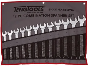 Teng Tools 12 Piece 12 Point Metric Combination Wrench Set (20MM - 32MM) - 6512MM, Silver