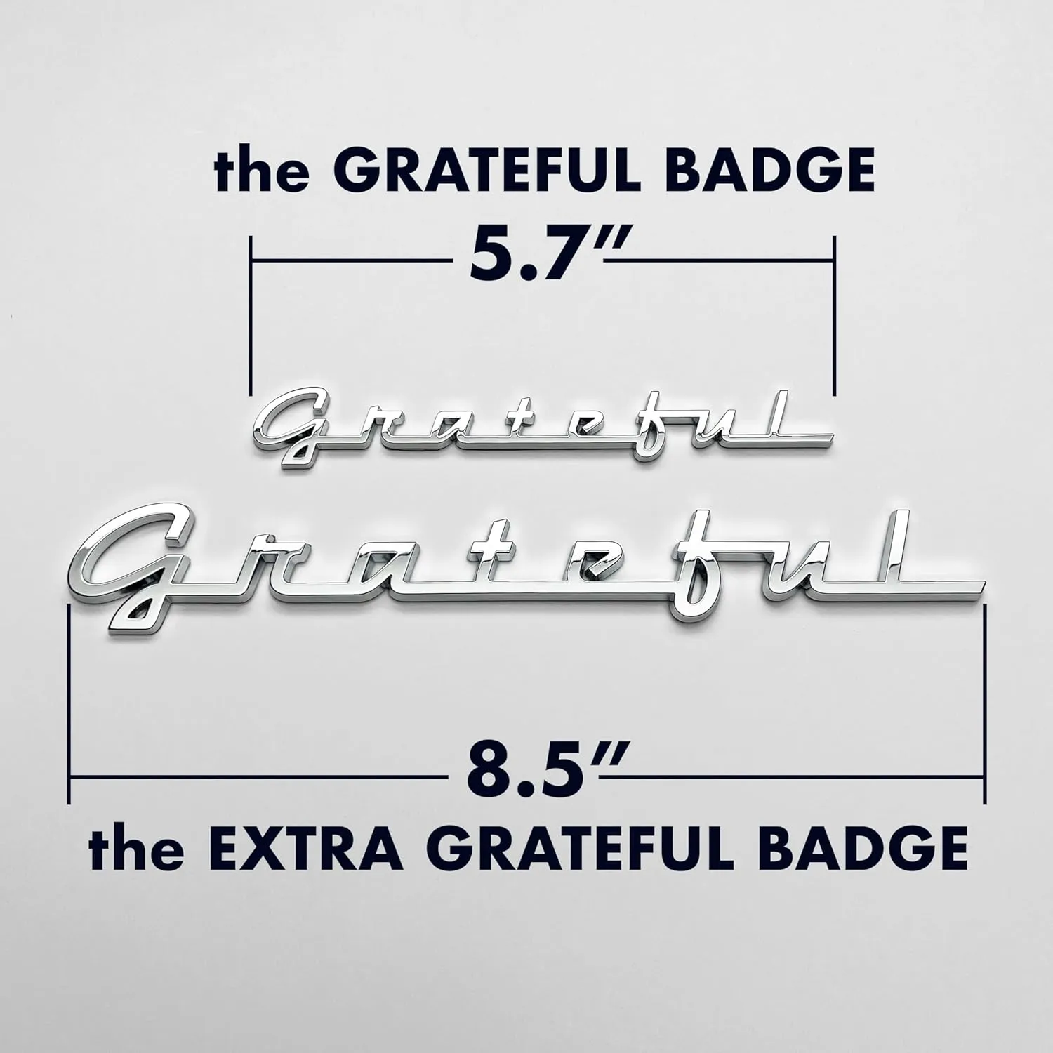 The Grateful Car Badge Emblem in Chrome - Regular