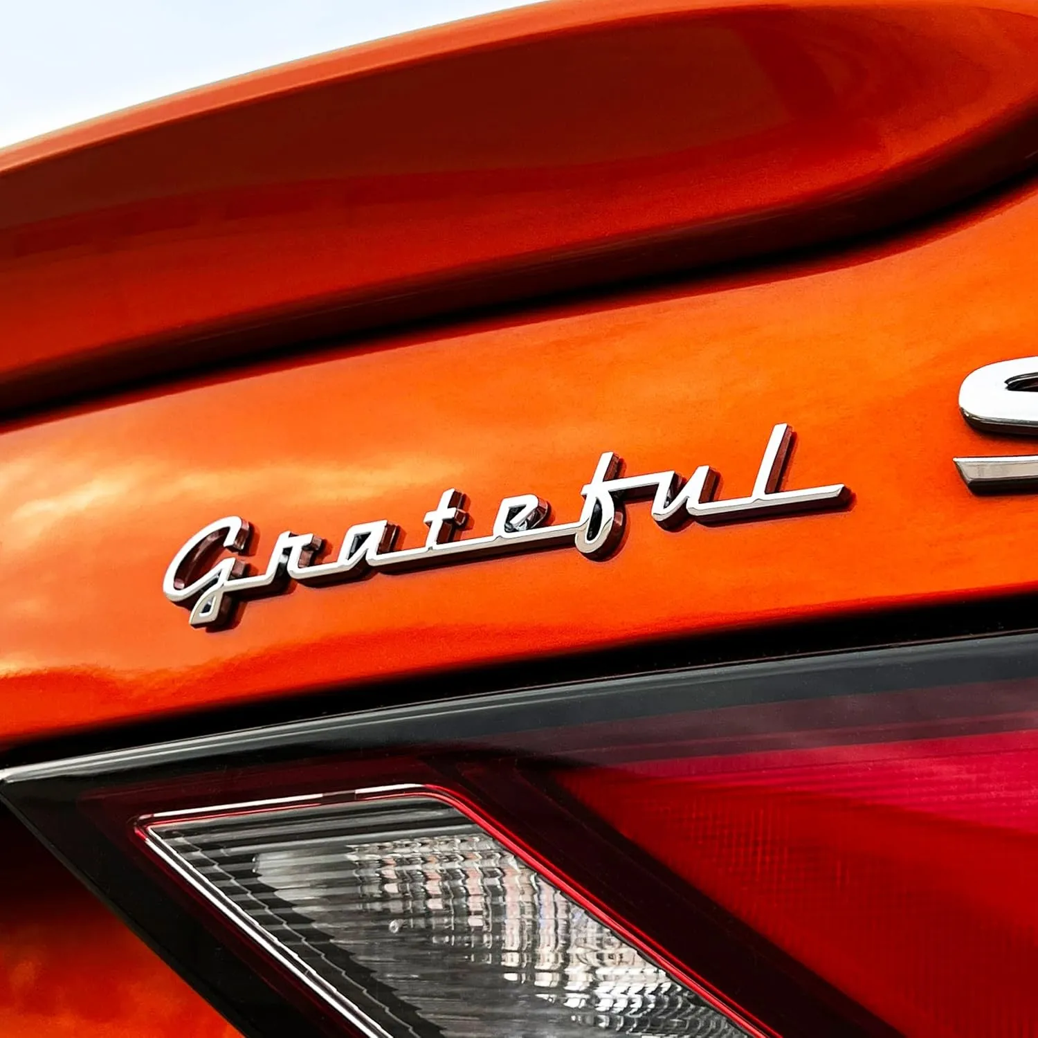 The Grateful Car Badge Emblem in Chrome - Regular