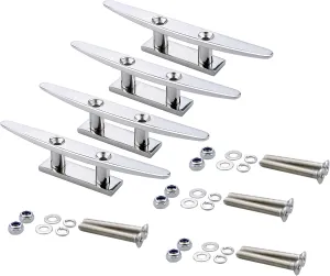 Thorn Boat Cleat Stainless Steel Low Flat Top 4" Cleats Marine Dock Base (4 PCS)
