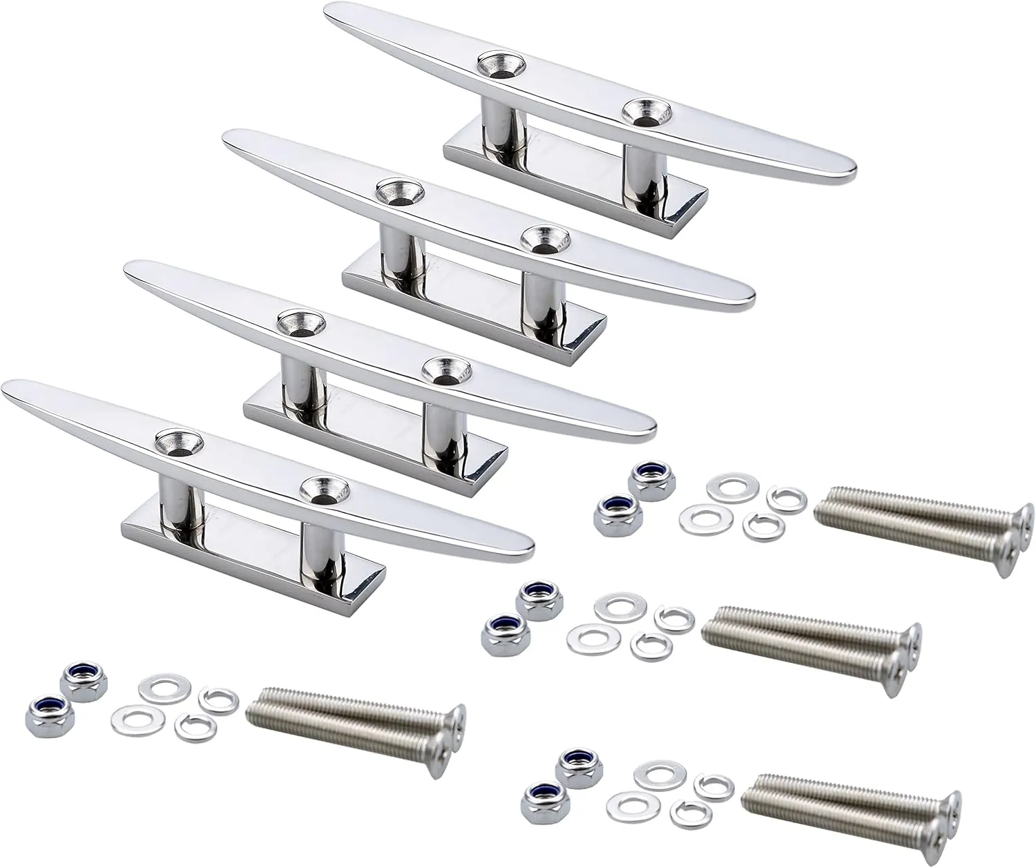 Thorn Boat Cleat Stainless Steel Low Flat Top 4" Cleats Marine Dock Base (4 PCS)
