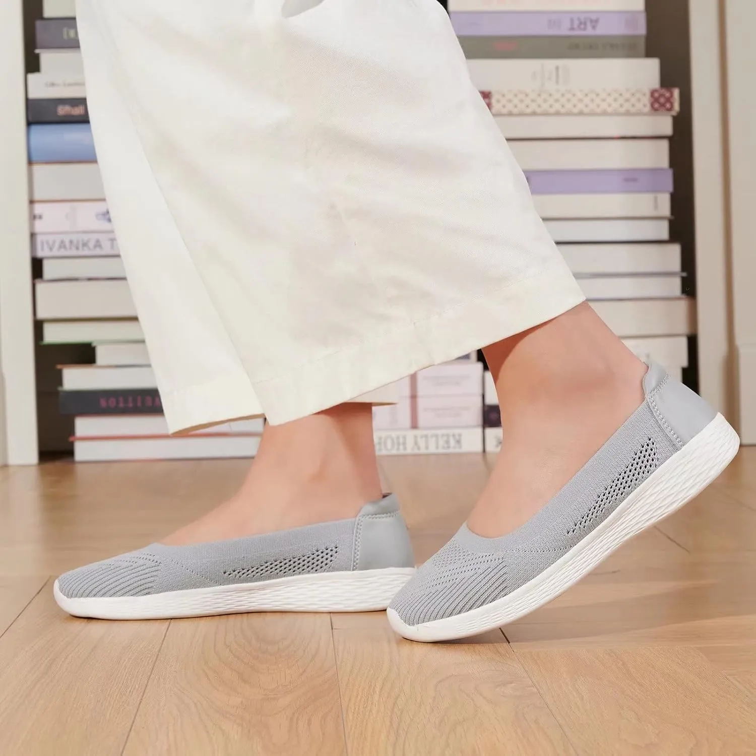 TIOSEBON Women's Lightweight Loafer Flat Ultra Memory Foam Mesh Slip on Walking Shoes