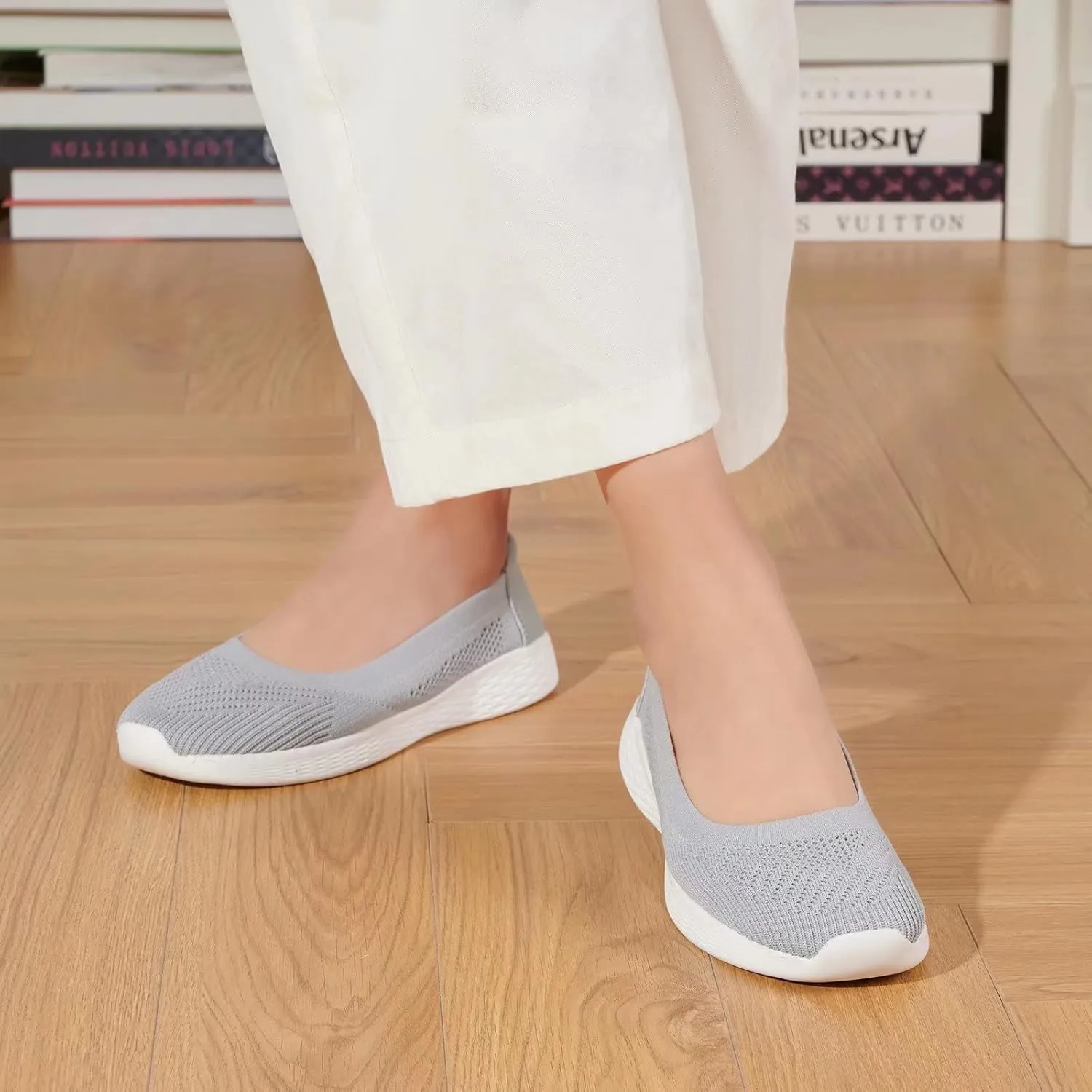 TIOSEBON Women's Lightweight Loafer Flat Ultra Memory Foam Mesh Slip on Walking Shoes