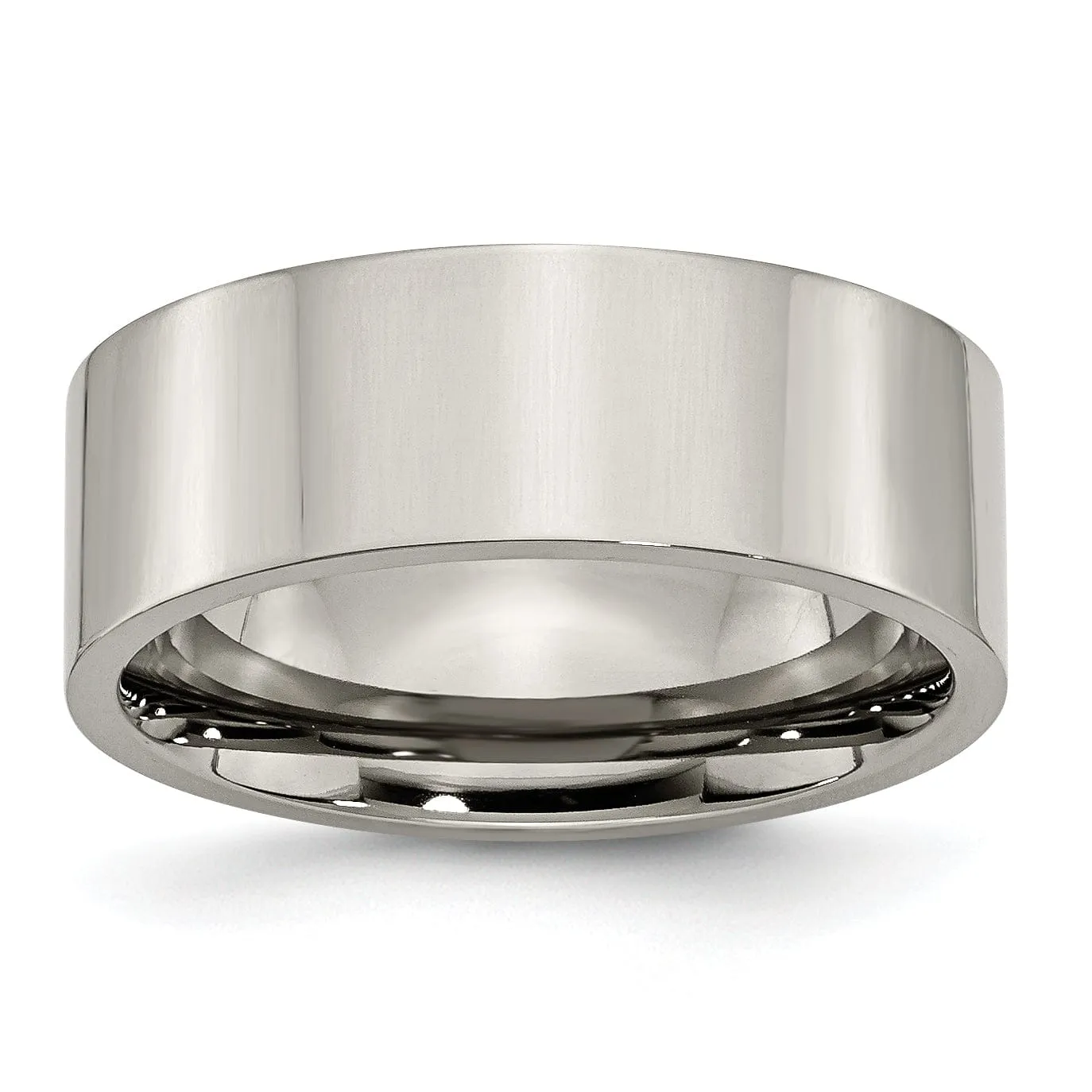 Titanium Polished Flat Wedding Band