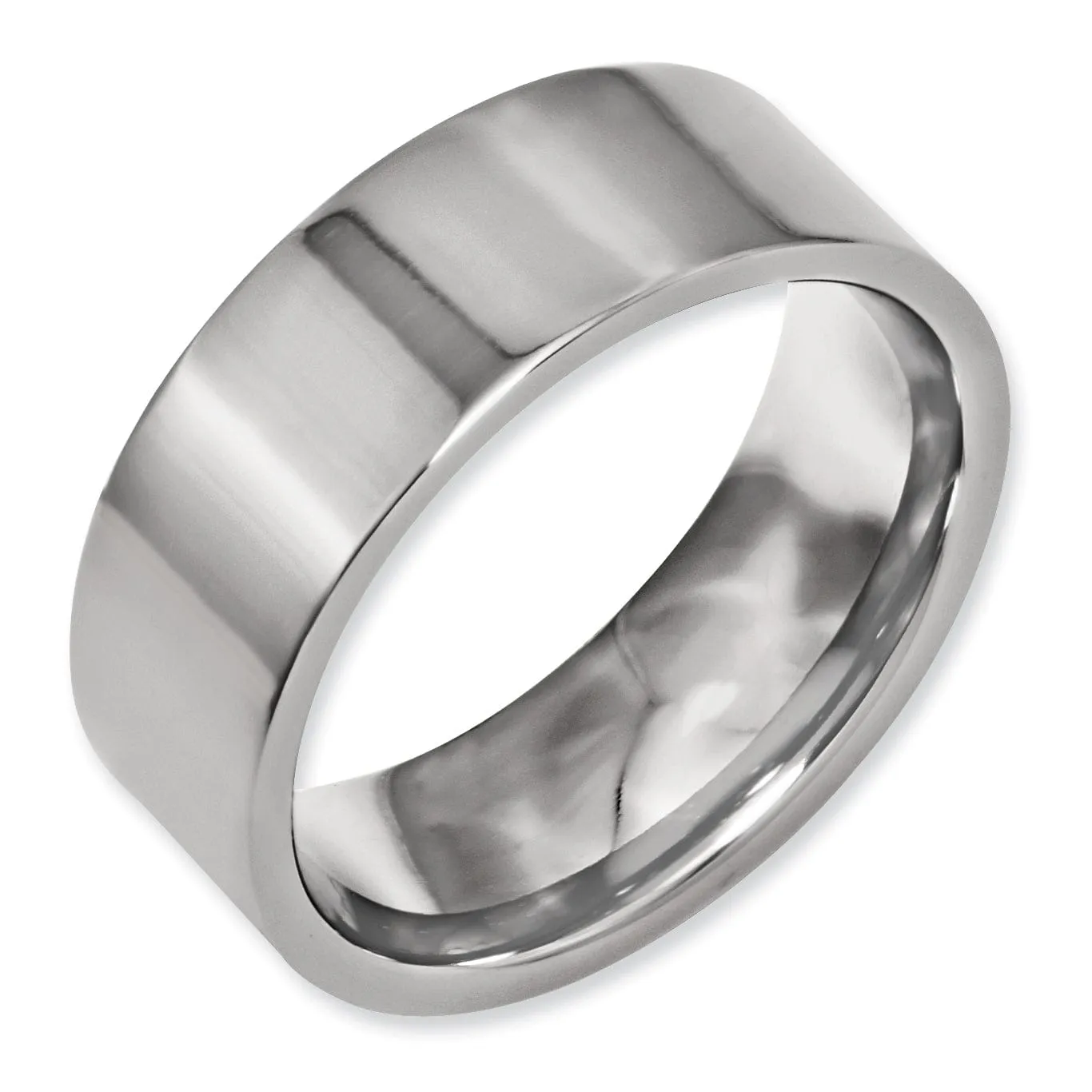 Titanium Polished Flat Wedding Band