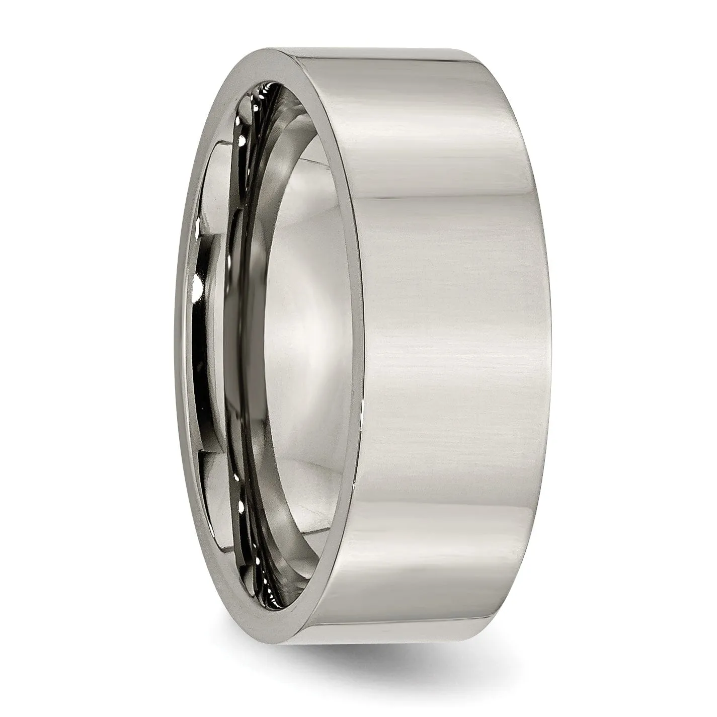 Titanium Polished Flat Wedding Band