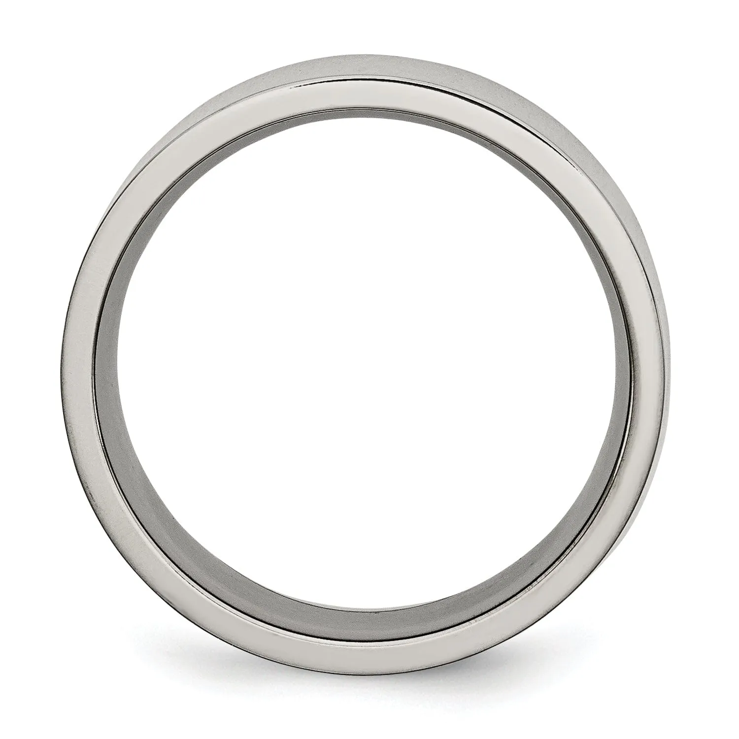 Titanium Polished Flat Wedding Band