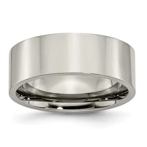 Titanium Polished Flat Wedding Band