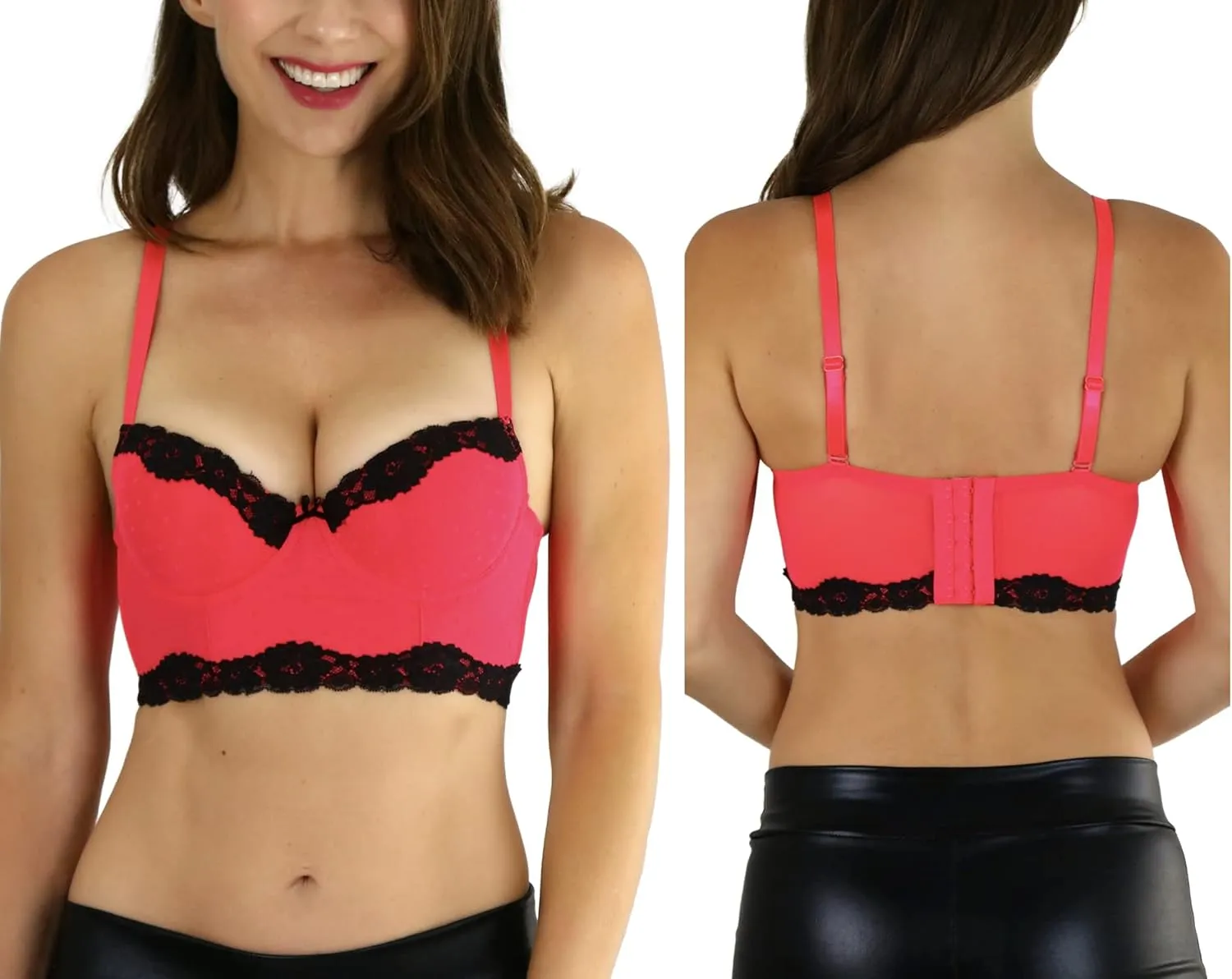 ToBeInStyle Women's Shaping Floral Lace Boned Bustier