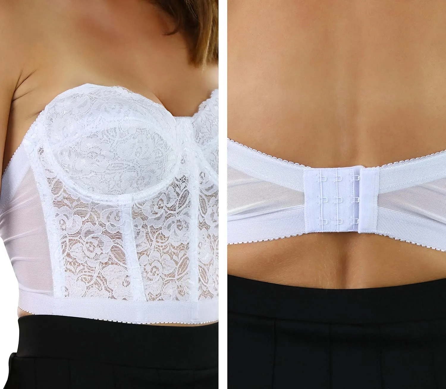 ToBeInStyle Women's Shaping Floral Lace Boned Bustier