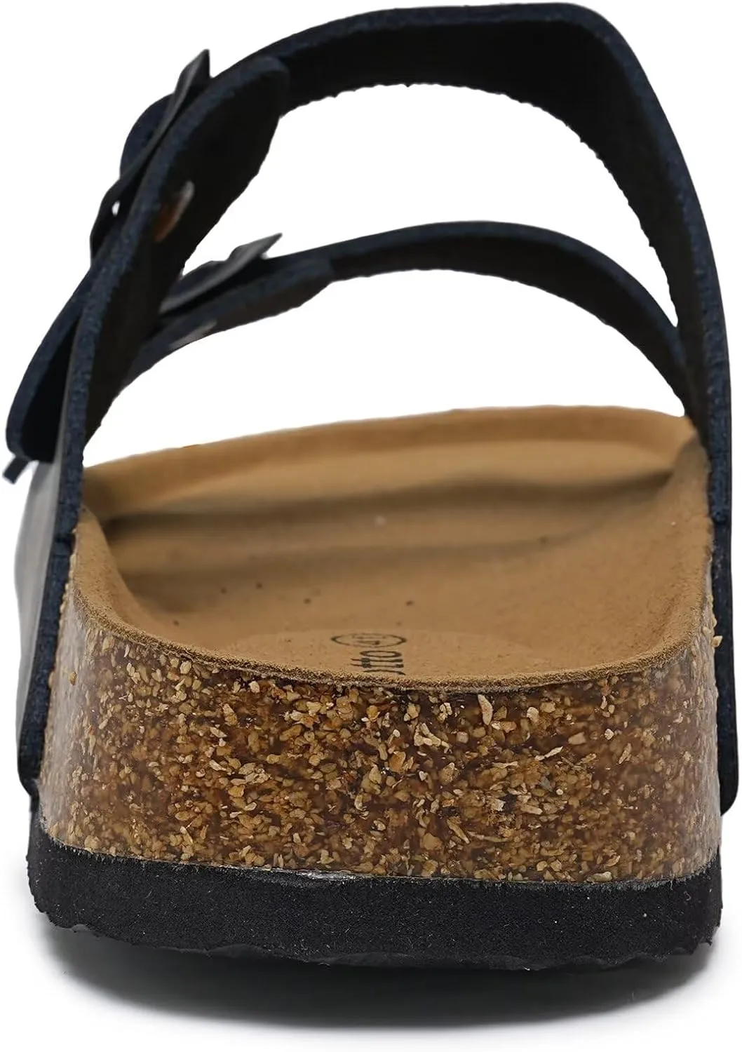 Torotto Genuine Leather Mens Slides with Cork Footbed Open Toe Adjustable Webbing Flat Sandals for Walking | Beach | Indoor