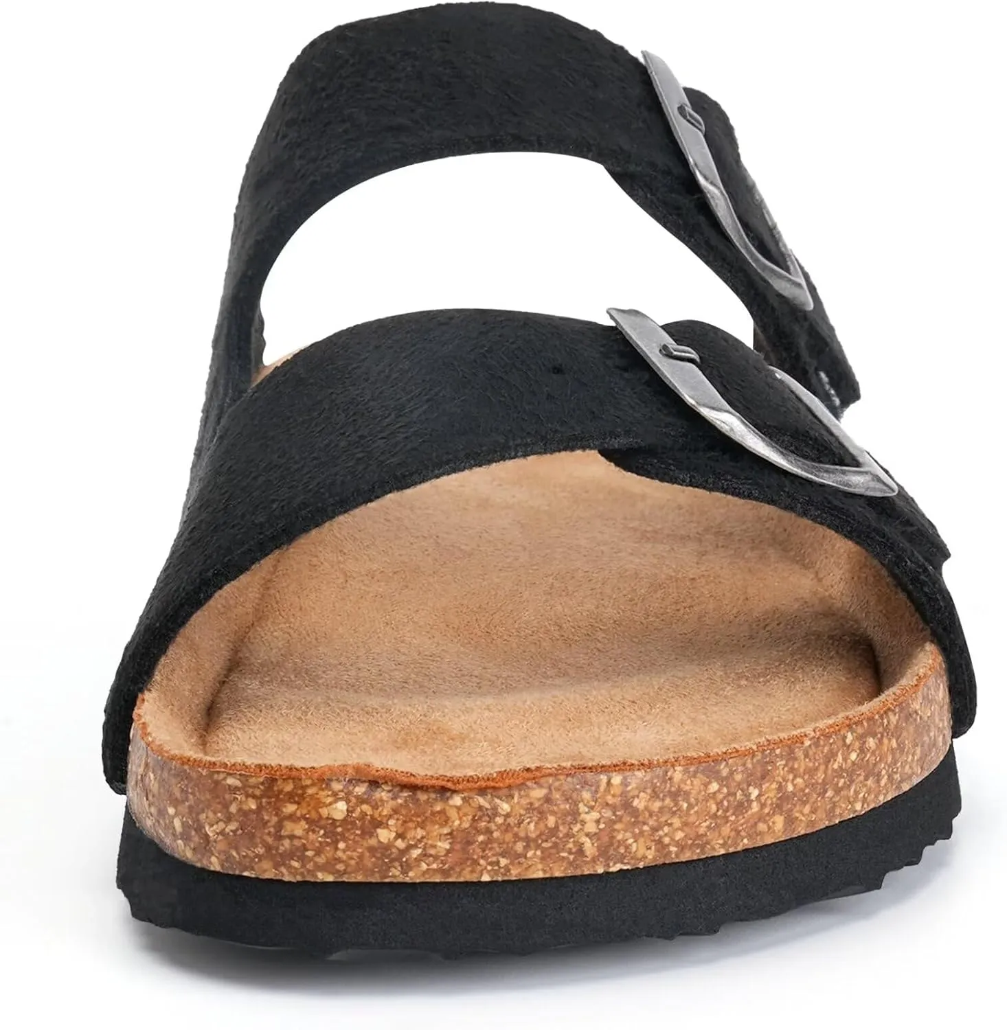 Torotto Mens Slides with Cork Footbed Open Toe Adjustable Webbing Flat Sandals for Walking | Beach | Indoor
