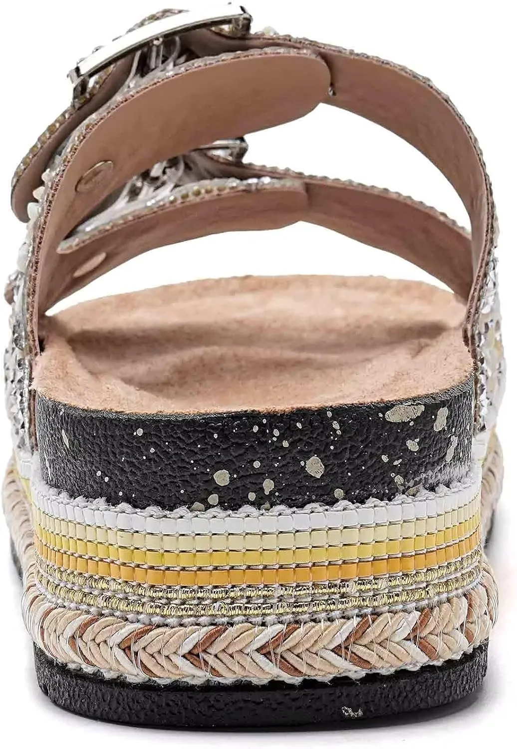 Torotto Womens Slides with Cork Footbed Open Toe Adjustable Webbing Flat Sandals for Walking | Beach | Indoor