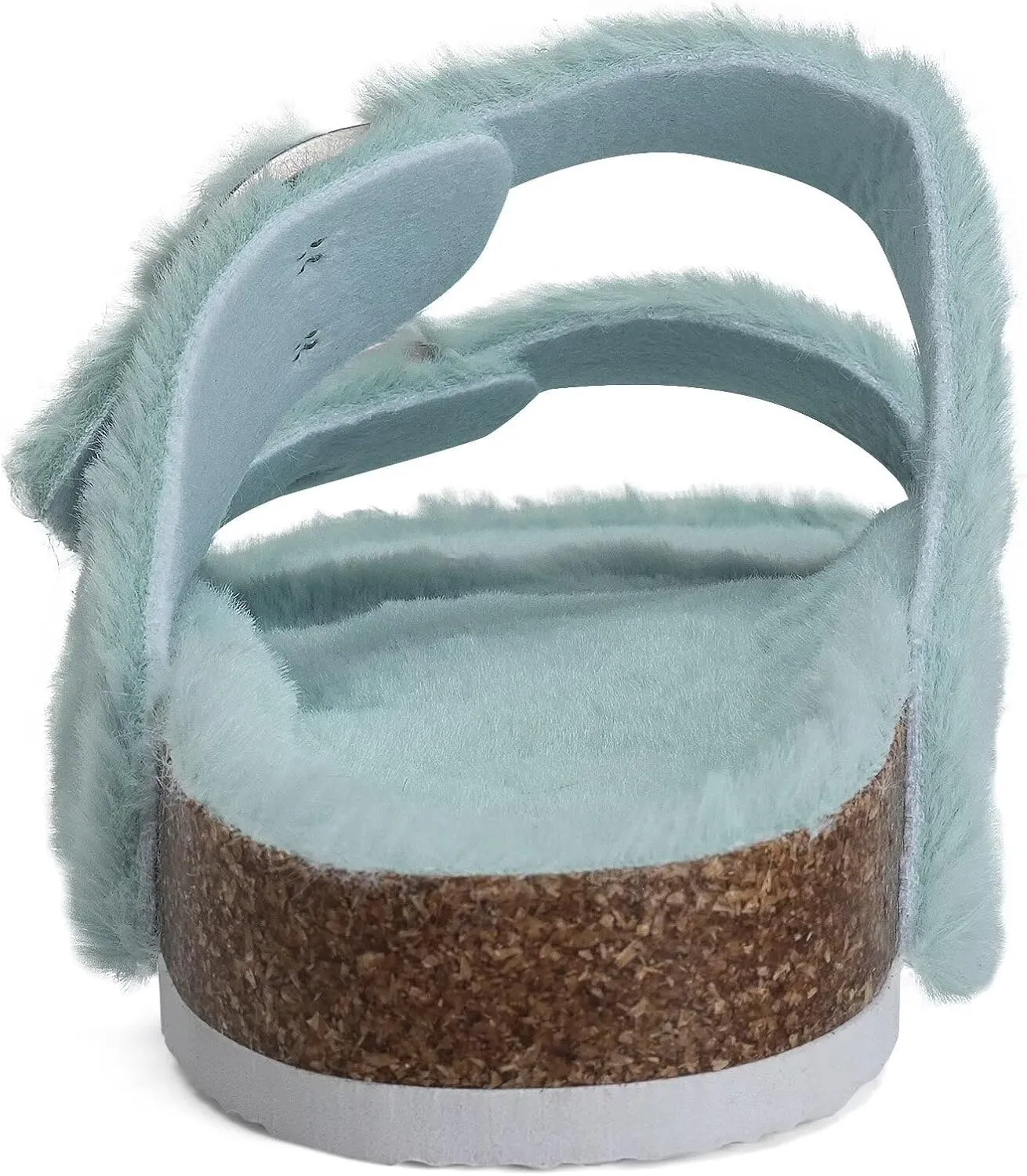Torotto Womens Slides with Cork Footbed Open Toe Adjustable Webbing Flat Sandals for Walking | Beach | Indoor