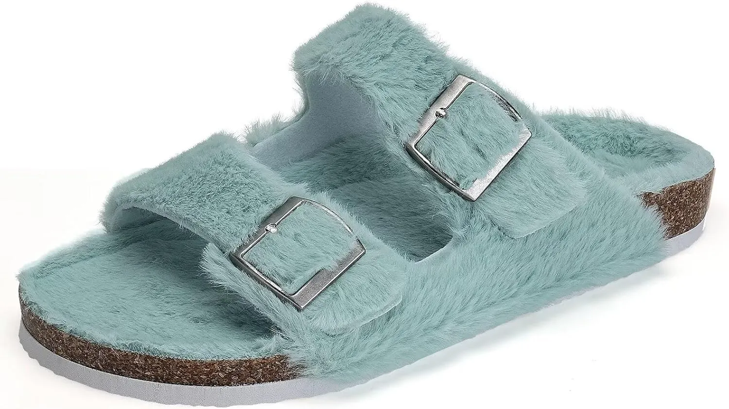 Torotto Womens Slides with Cork Footbed Open Toe Adjustable Webbing Flat Sandals for Walking | Beach | Indoor