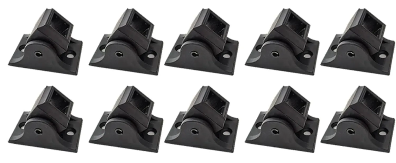 TOUCAN Iron Baluster Shoes - Stair Swivel Shoe with Screw - for 1/2" Square Balusters - Set of 10 (Satin Black)